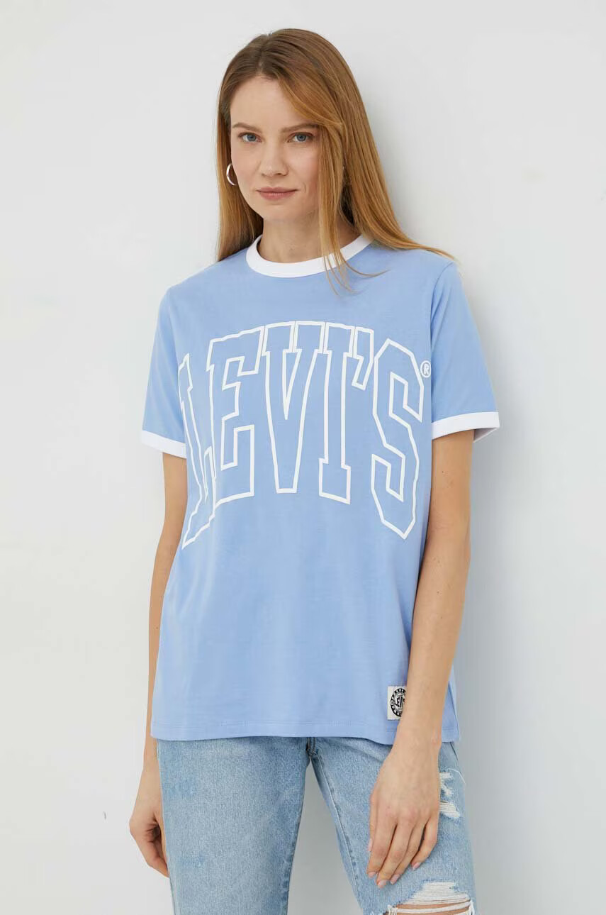 Levi's Памучна тениска в синьо - Pepit.bg