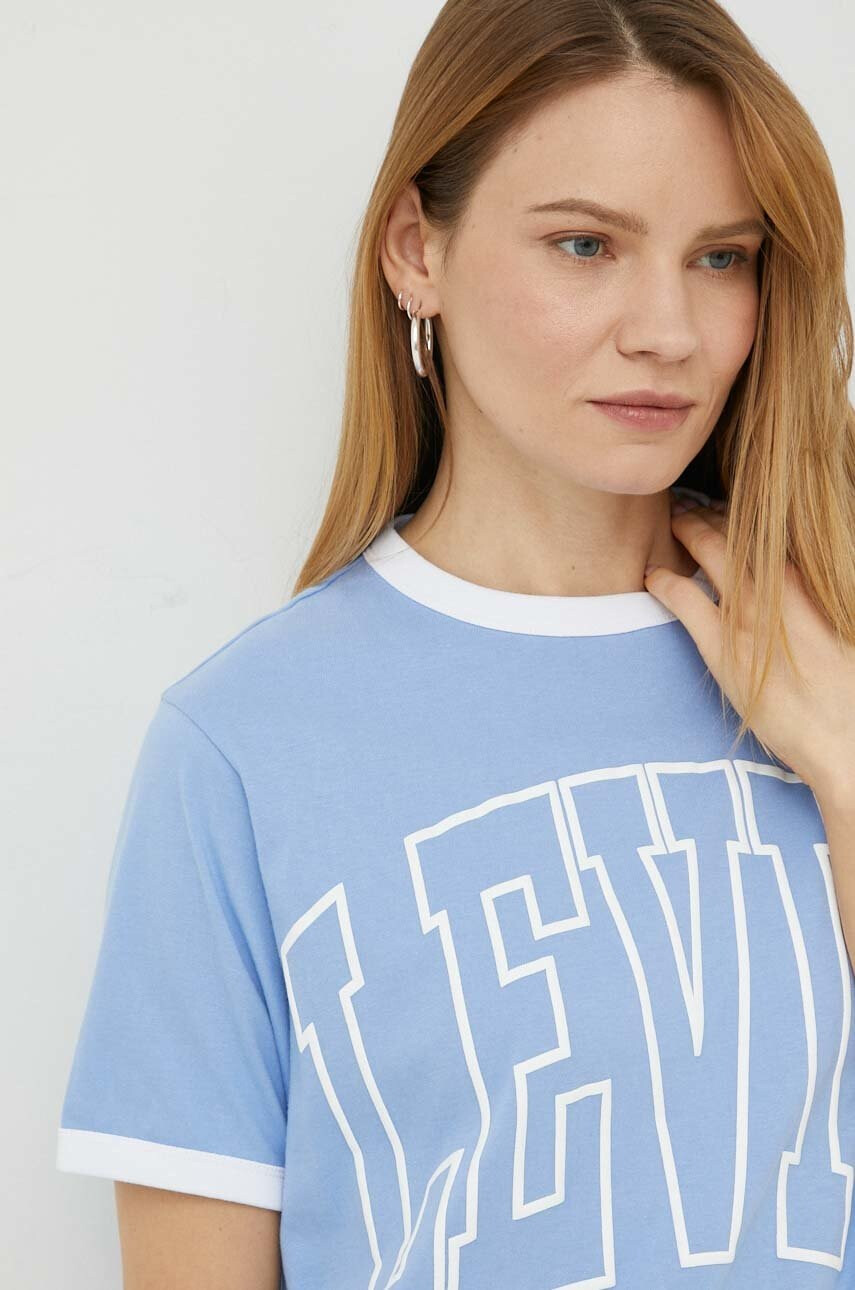 Levi's Памучна тениска в синьо - Pepit.bg