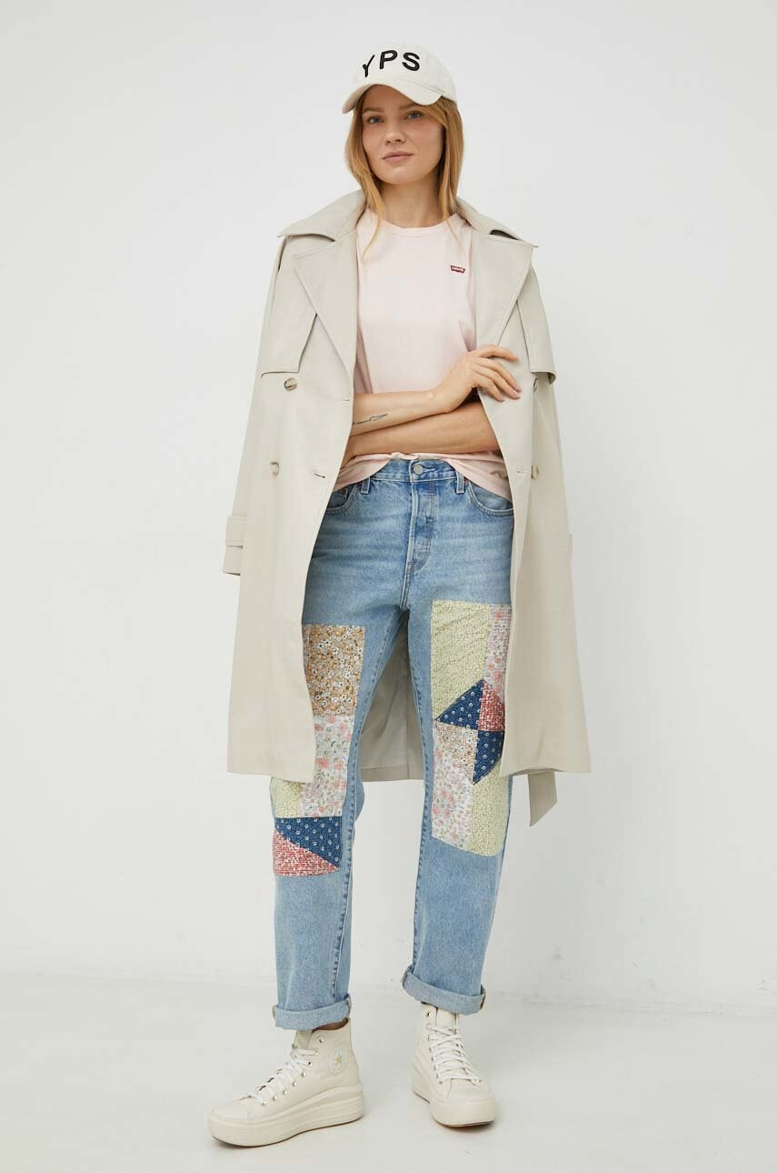 Levi's Памучна тениска в розово - Pepit.bg