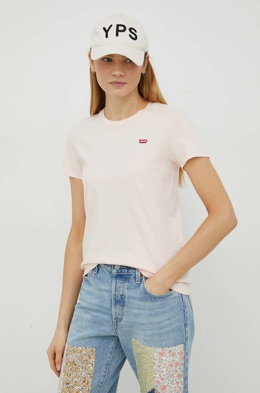 Levi's Памучна тениска в розово - Pepit.bg
