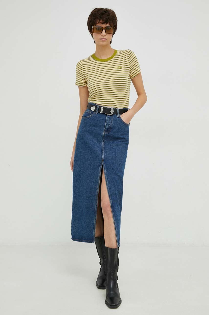 Levi's Памучна тениска в зелено - Pepit.bg