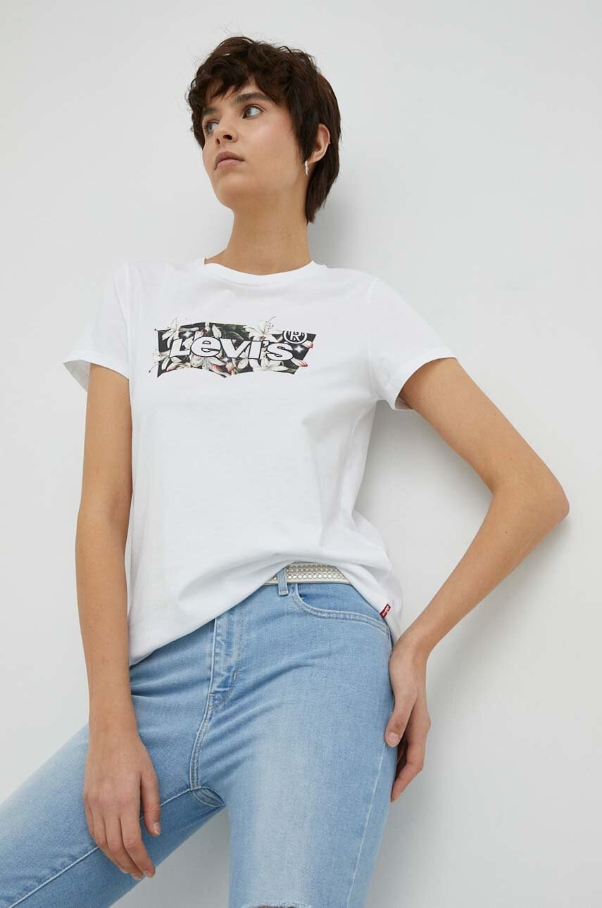 Levi's Памучна тениска в бяло - Pepit.bg