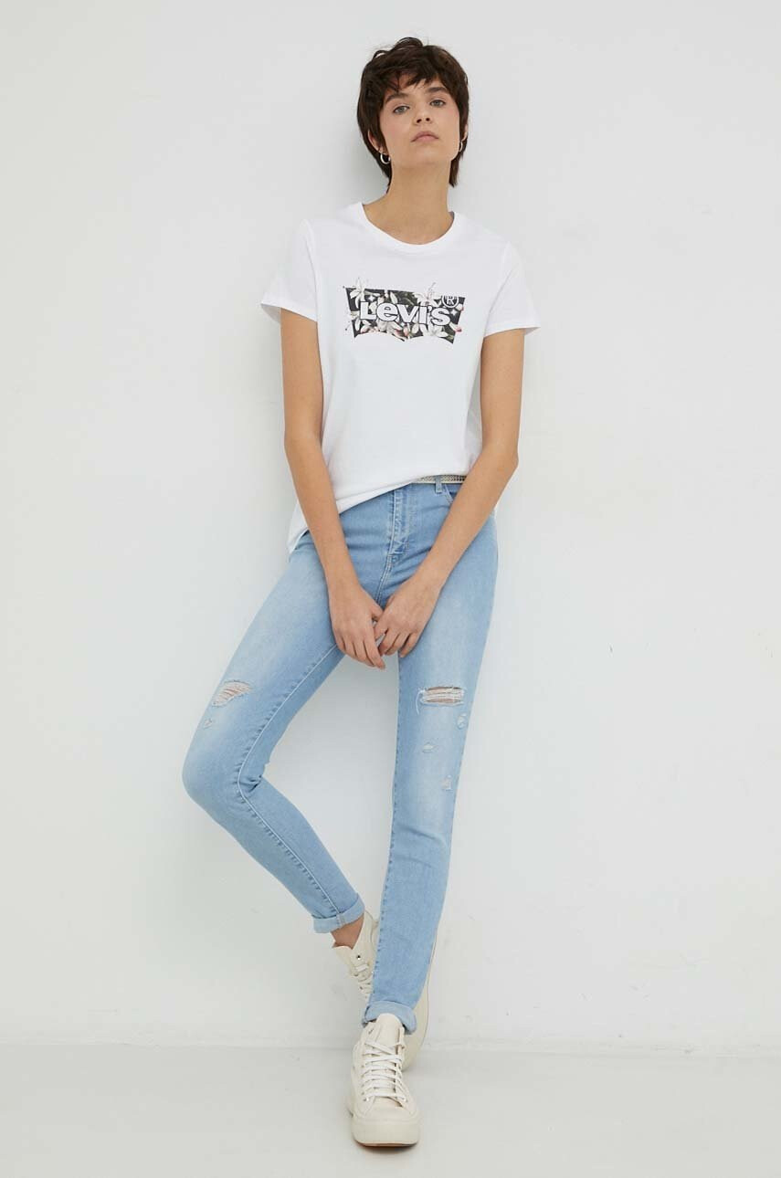 Levi's Памучна тениска в бяло - Pepit.bg
