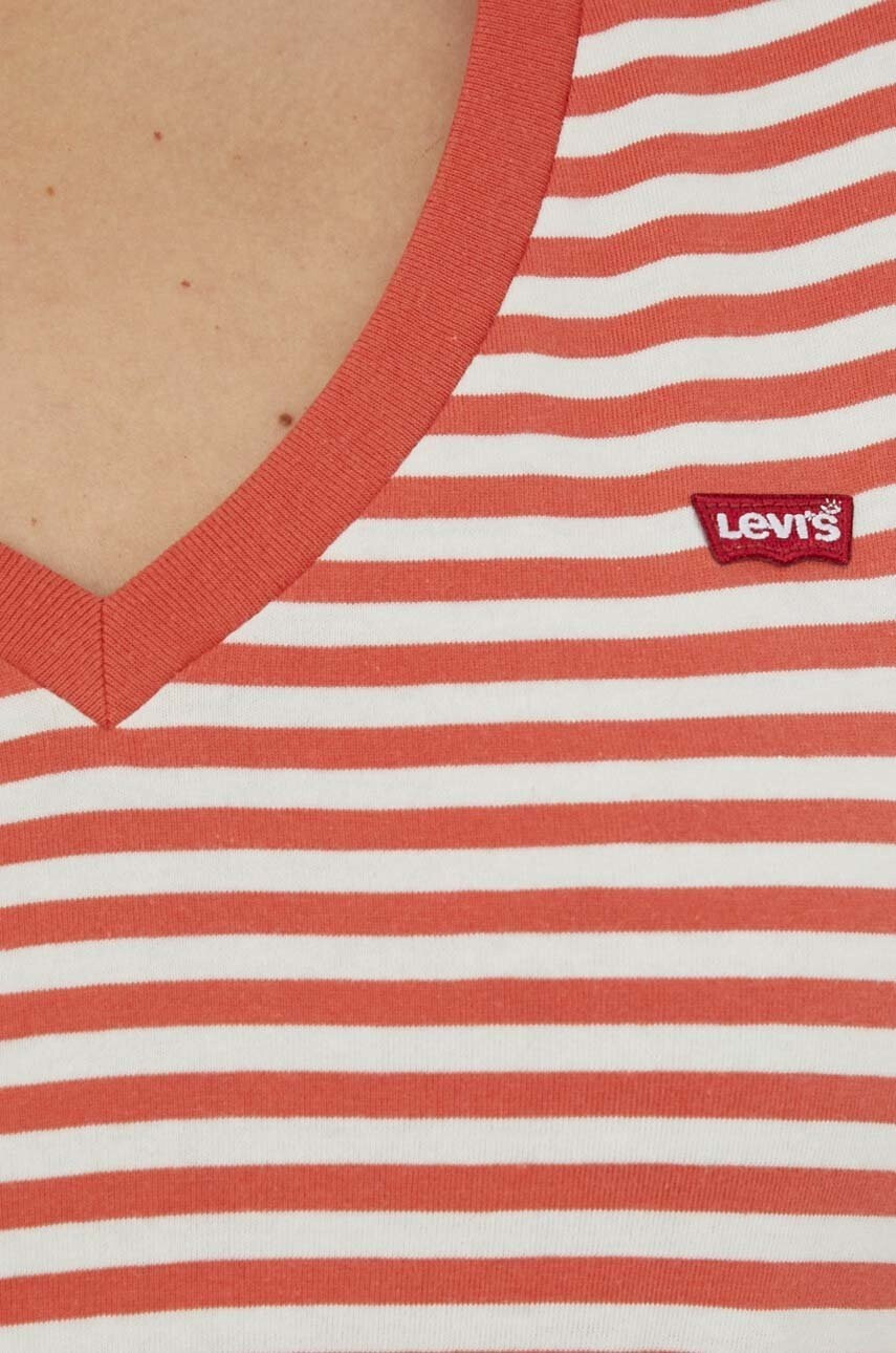 Levi's Памучна тениска в оранжево - Pepit.bg