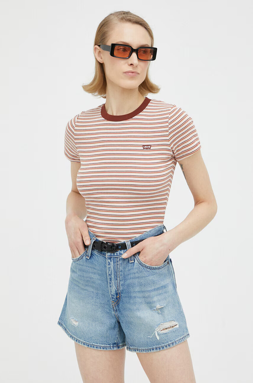 Levi's Памучна тениска в розово - Pepit.bg