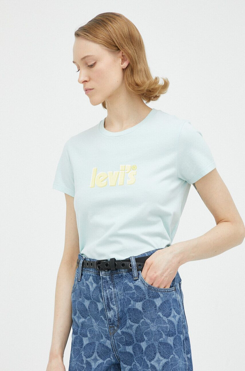 Levi's Памучна тениска в синьо - Pepit.bg