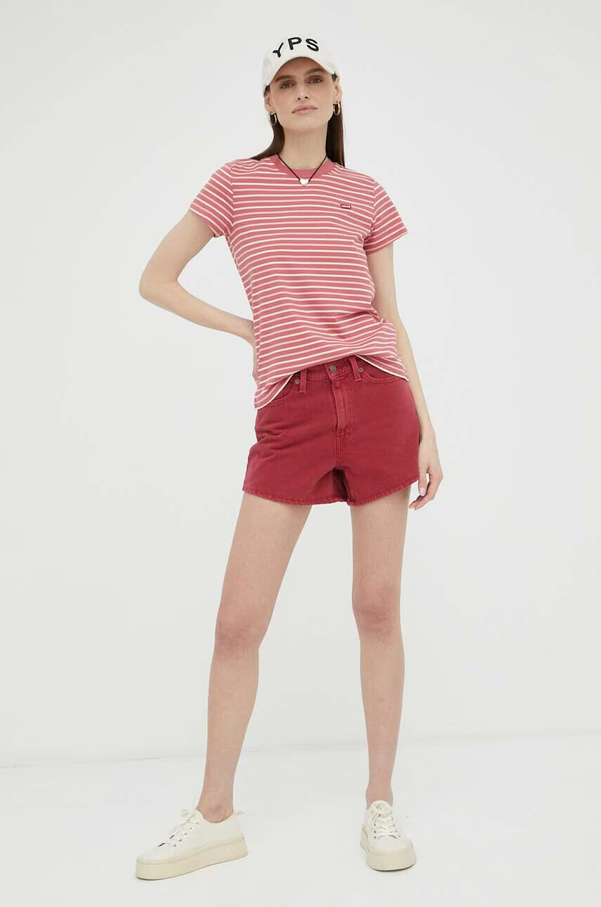 Levi's Памучна тениска в червено - Pepit.bg