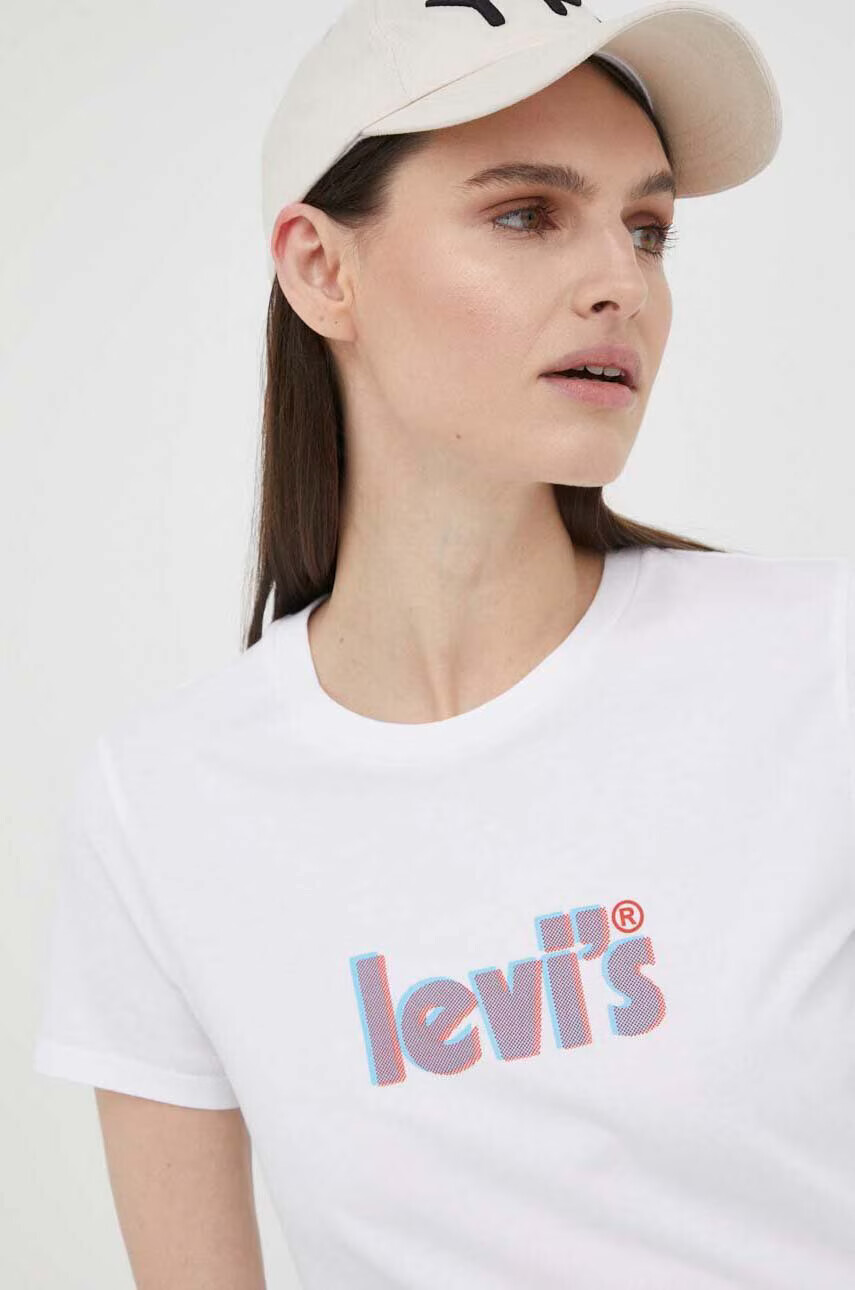Levi's Памучна тениска в бяло - Pepit.bg