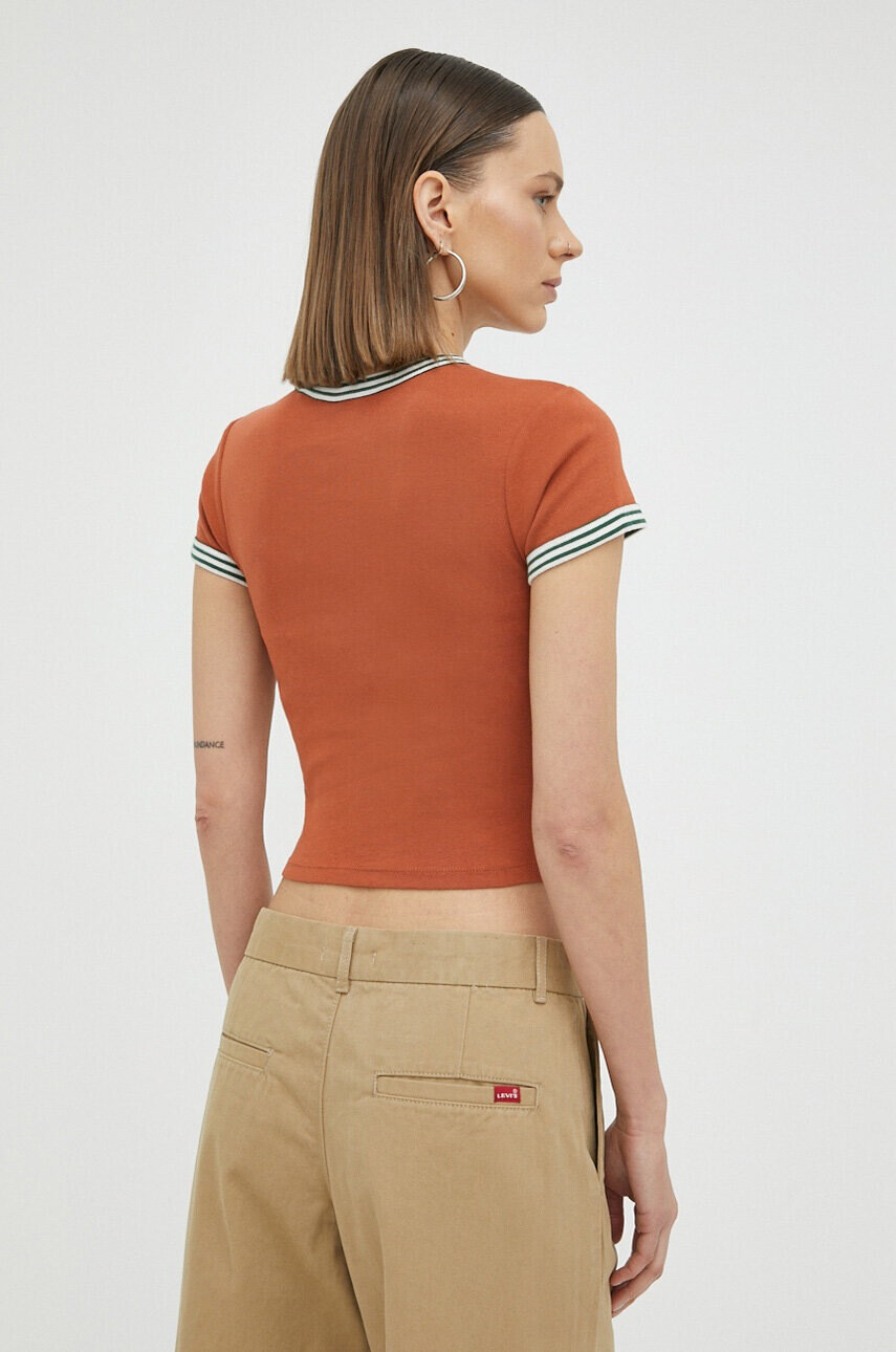 Levi's Памучна тениска в кафяво - Pepit.bg