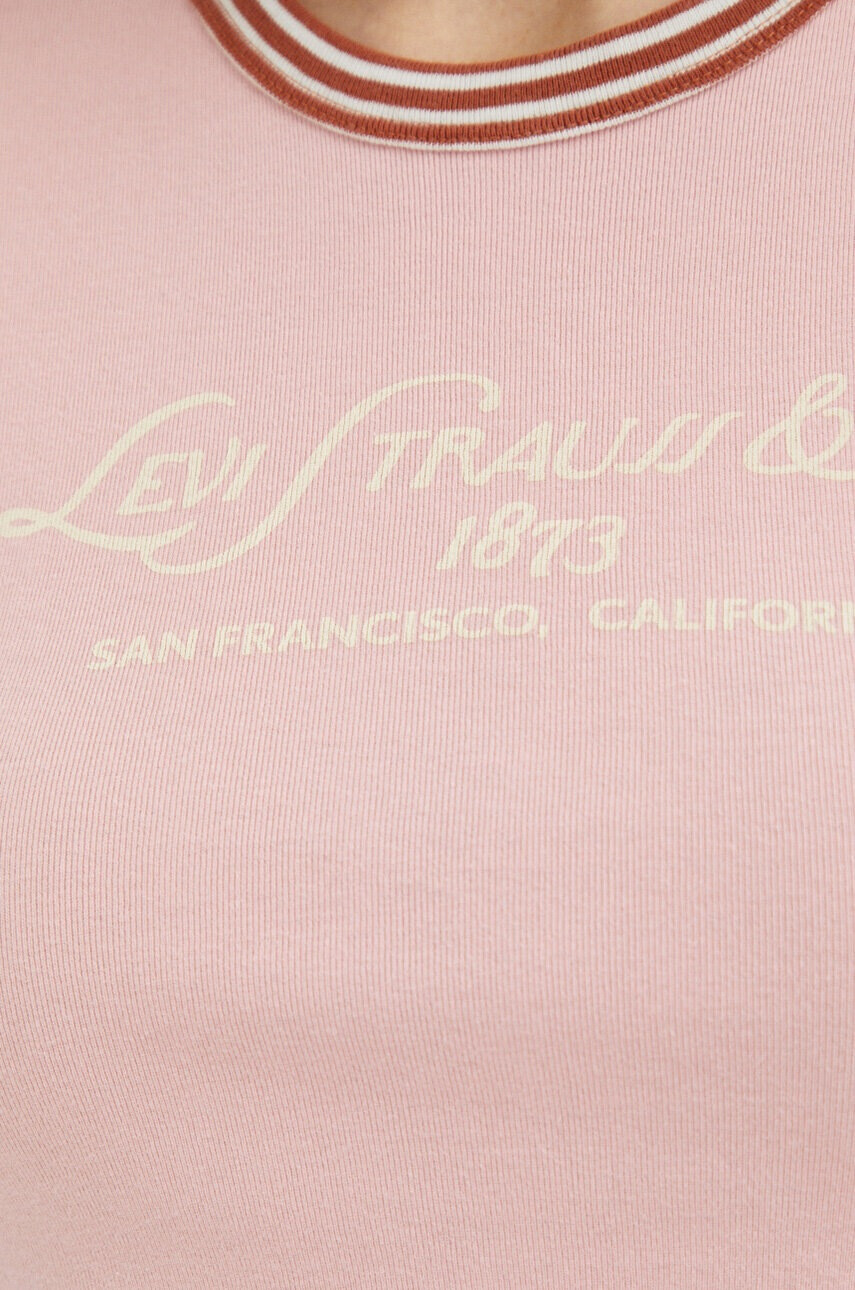 Levi's Памучна тениска в розово - Pepit.bg