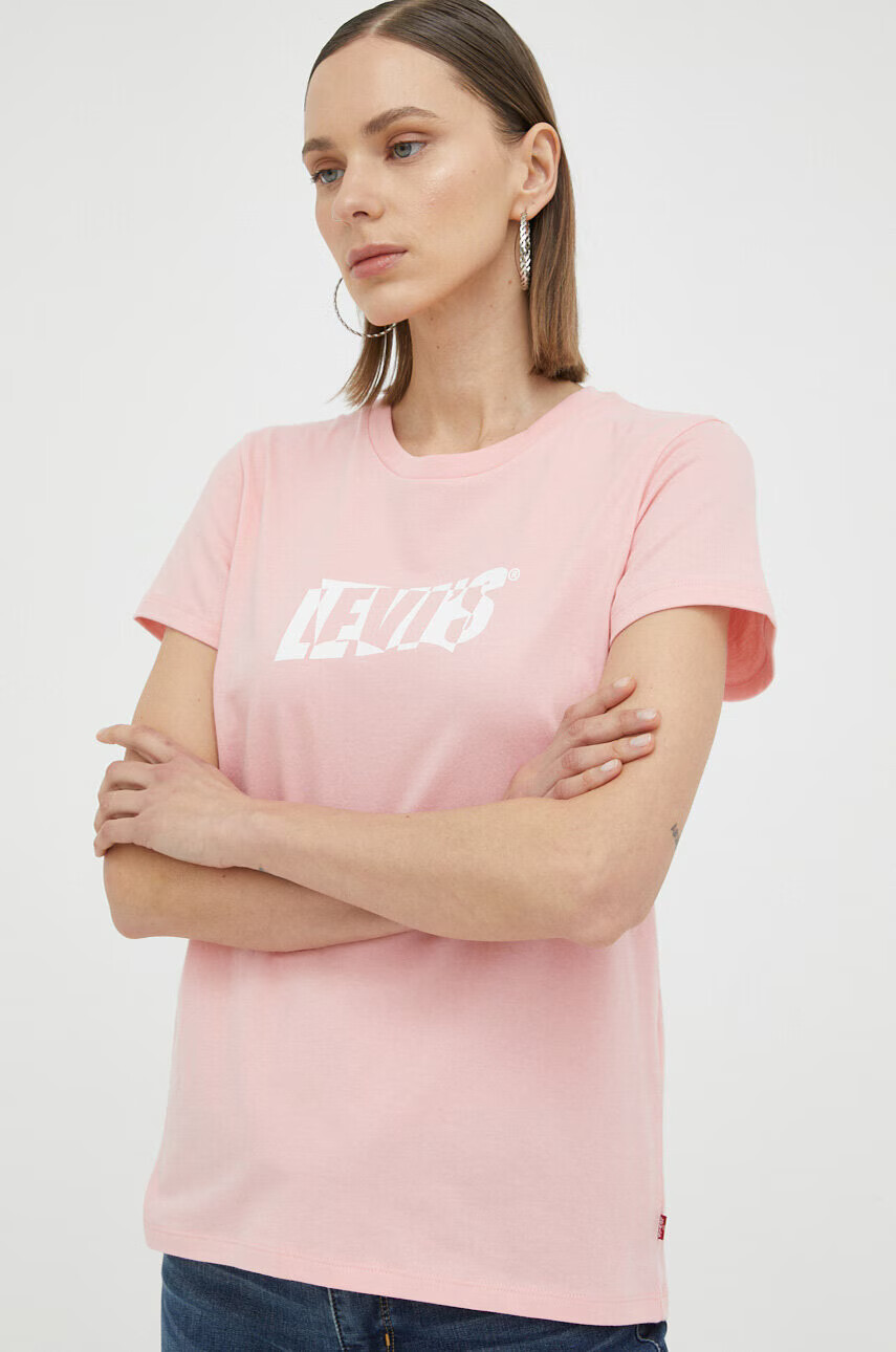 Levi's Памучна тениска в розово - Pepit.bg
