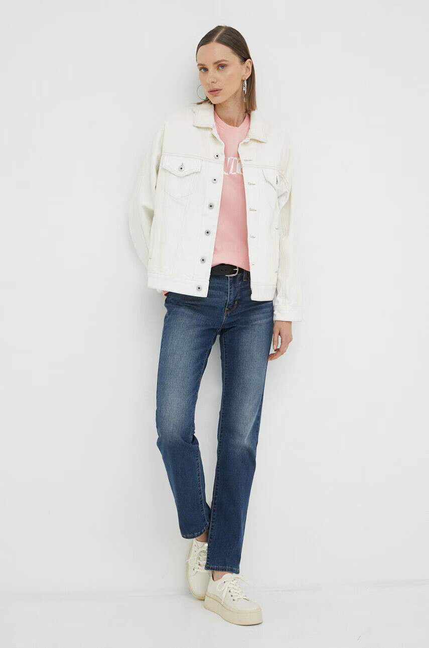 Levi's Памучна тениска в розово - Pepit.bg