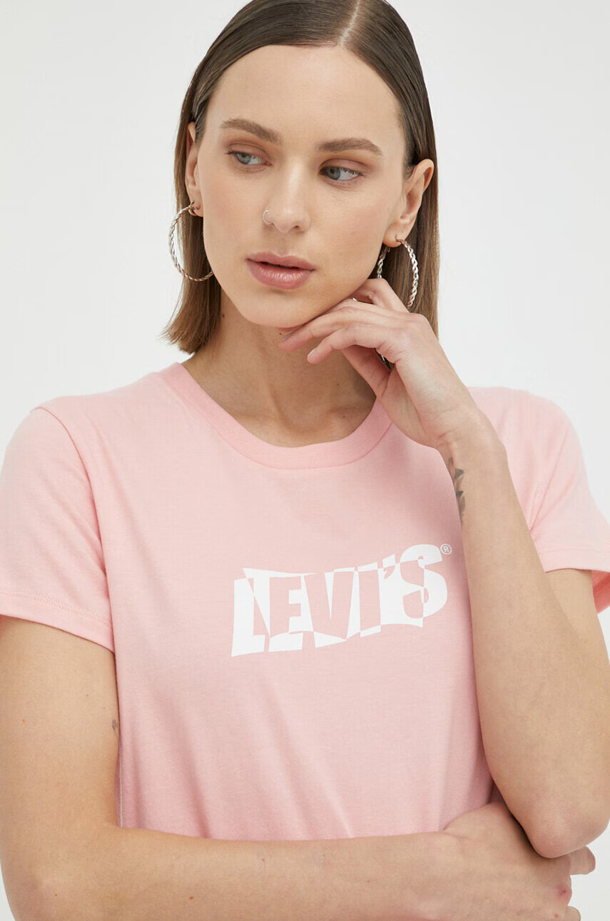 Levi's Памучна тениска в розово - Pepit.bg