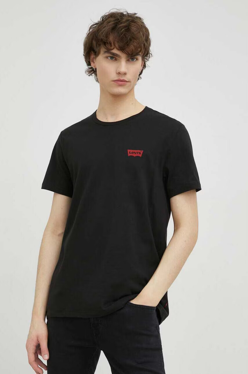 Levi's Памучна тениска (2 броя) в черно с принт - Pepit.bg