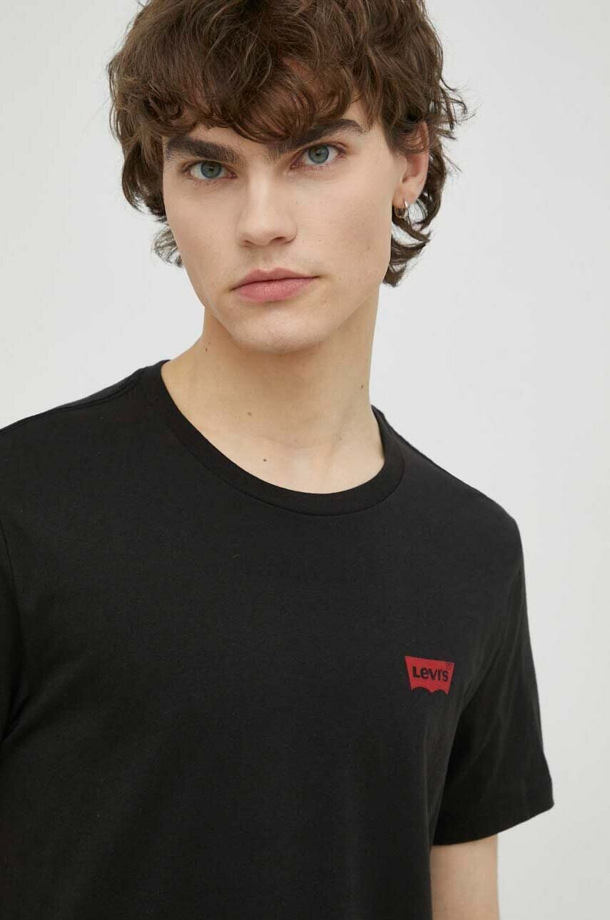 Levi's Памучна тениска (2 броя) в черно с принт - Pepit.bg