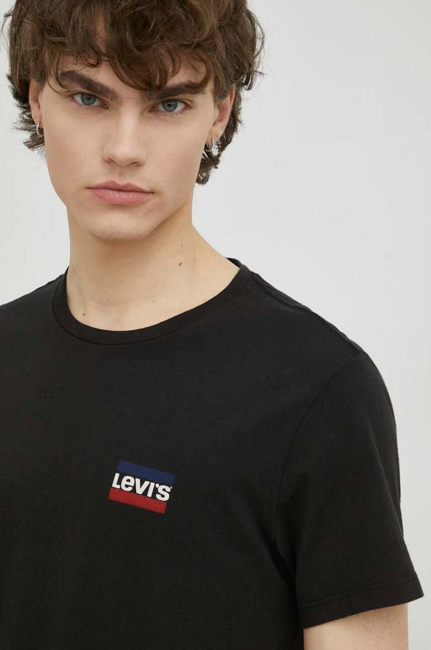 Levi's Памучна тениска (2 броя) в черно с принт - Pepit.bg