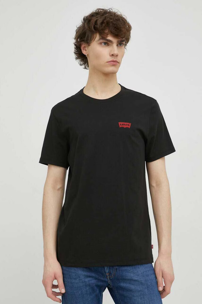 Levi's Памучна тениска (2 броя) в черно с принт - Pepit.bg