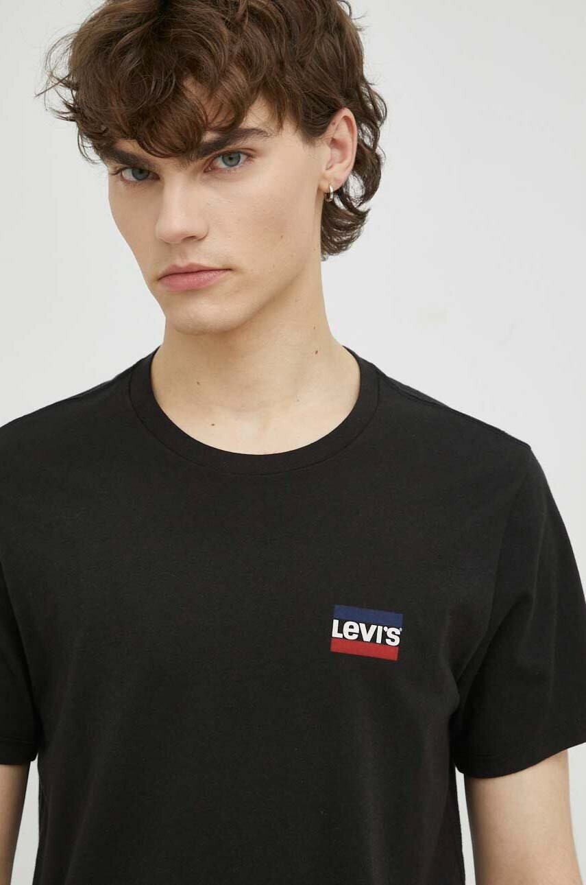 Levi's Памучна тениска (2 броя) в черно с принт - Pepit.bg