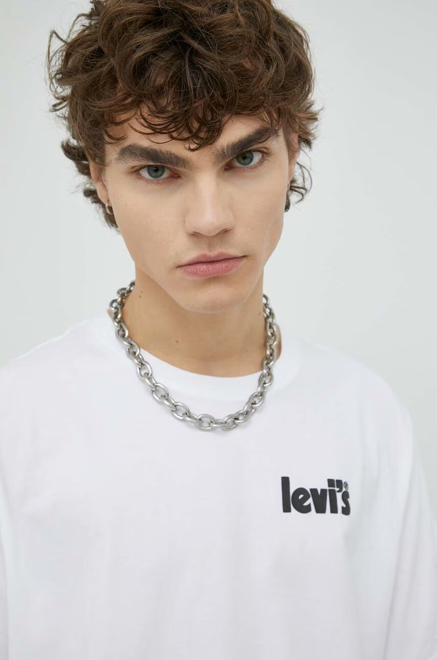 Levi's Памучна Тениска в бяло с принт - Pepit.bg