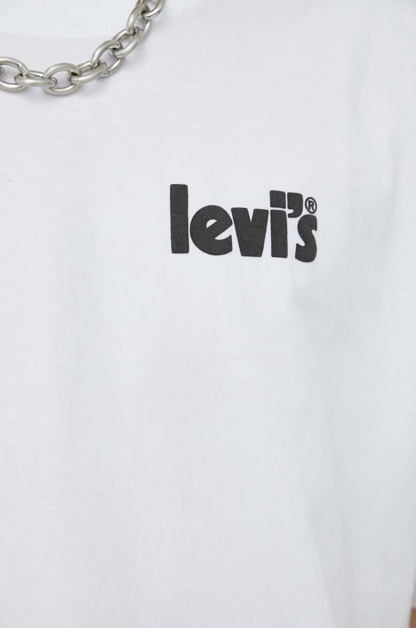 Levi's Памучна Тениска в бяло с принт - Pepit.bg