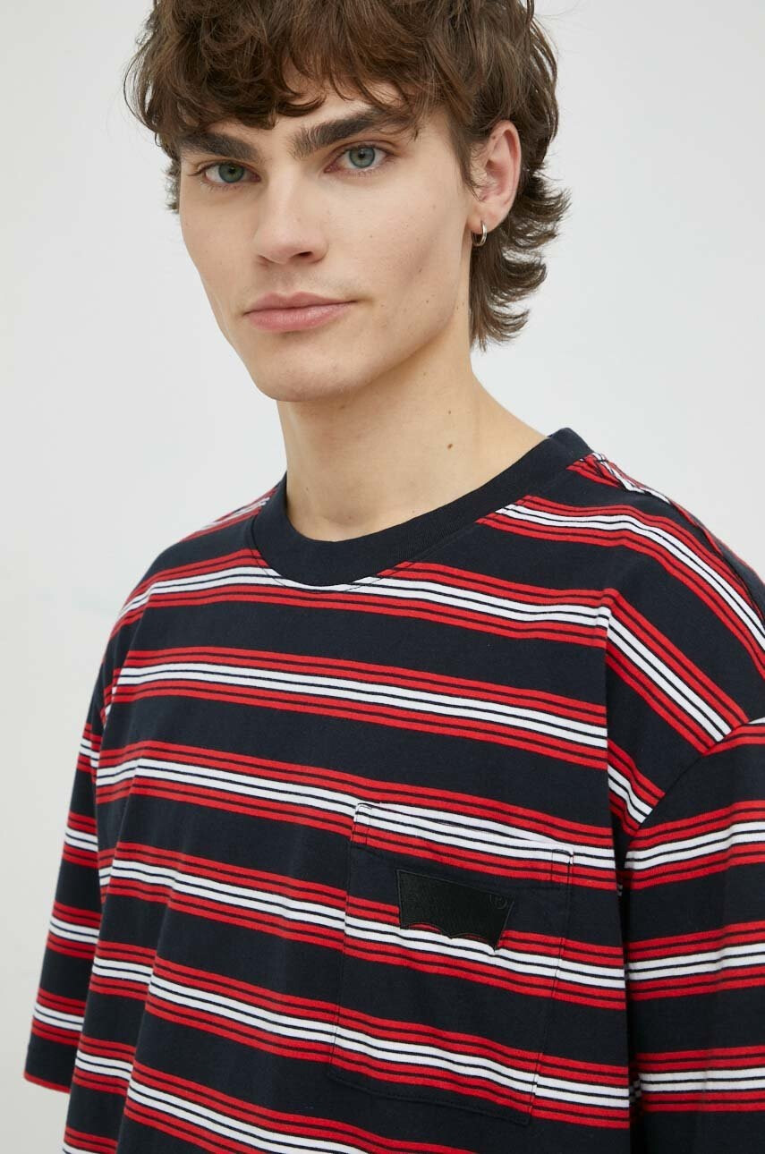 Levi's Памучна тениска в червено с десен - Pepit.bg