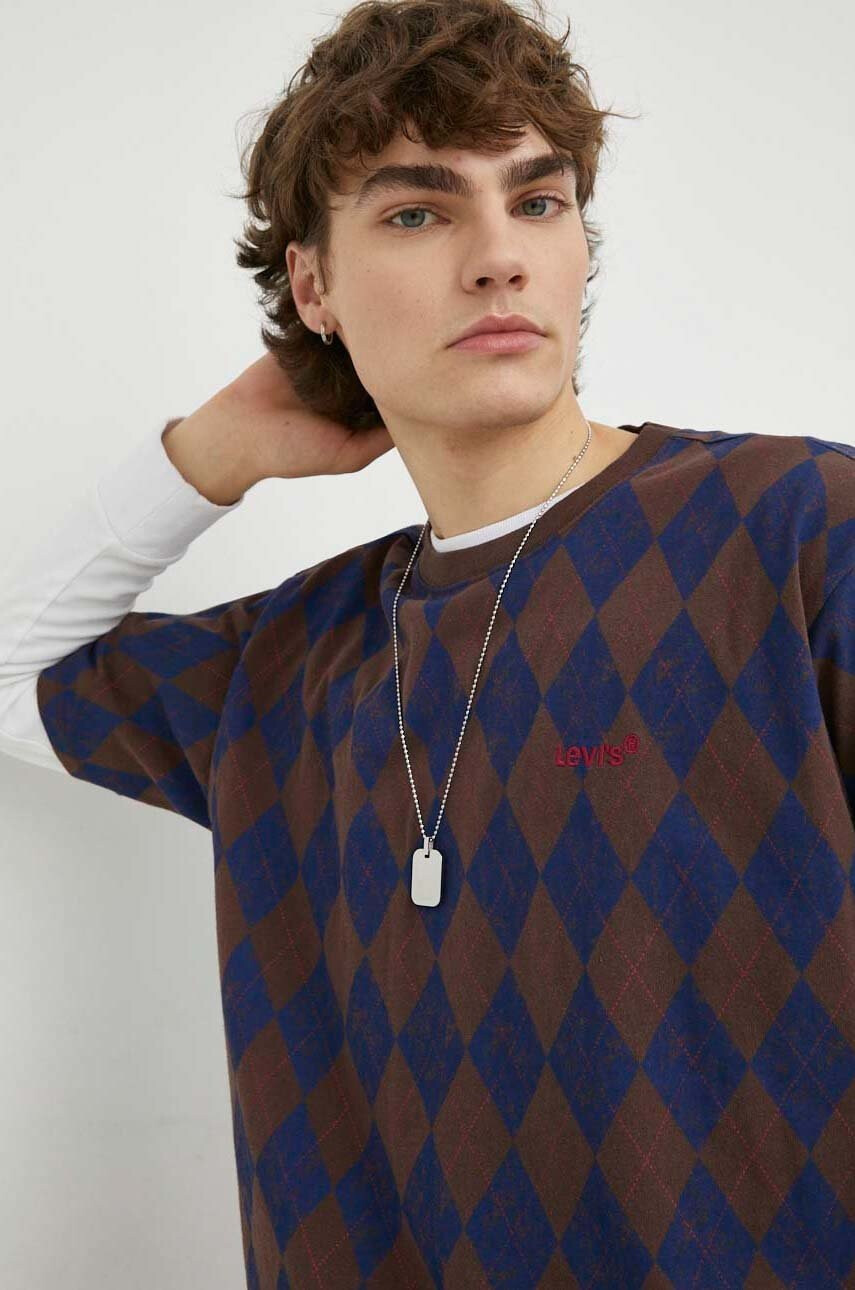 Levi's Памучна тениска с десен - Pepit.bg
