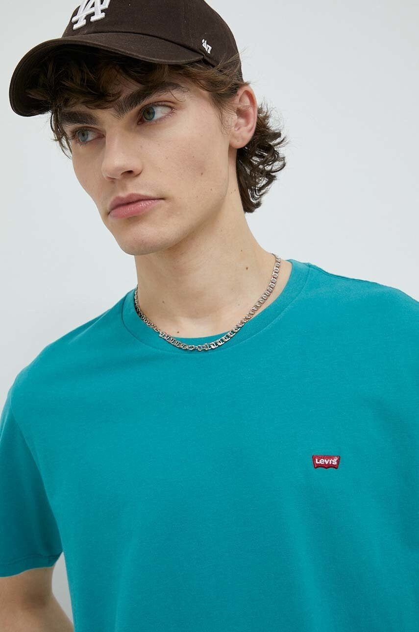 Levi's Памучна тениска в тюркоазено с апликация - Pepit.bg