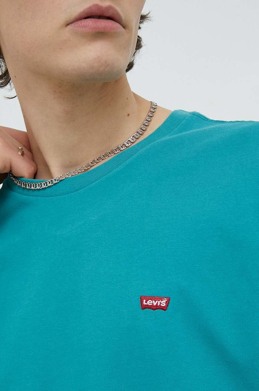 Levi's Памучна тениска в тюркоазено с апликация - Pepit.bg