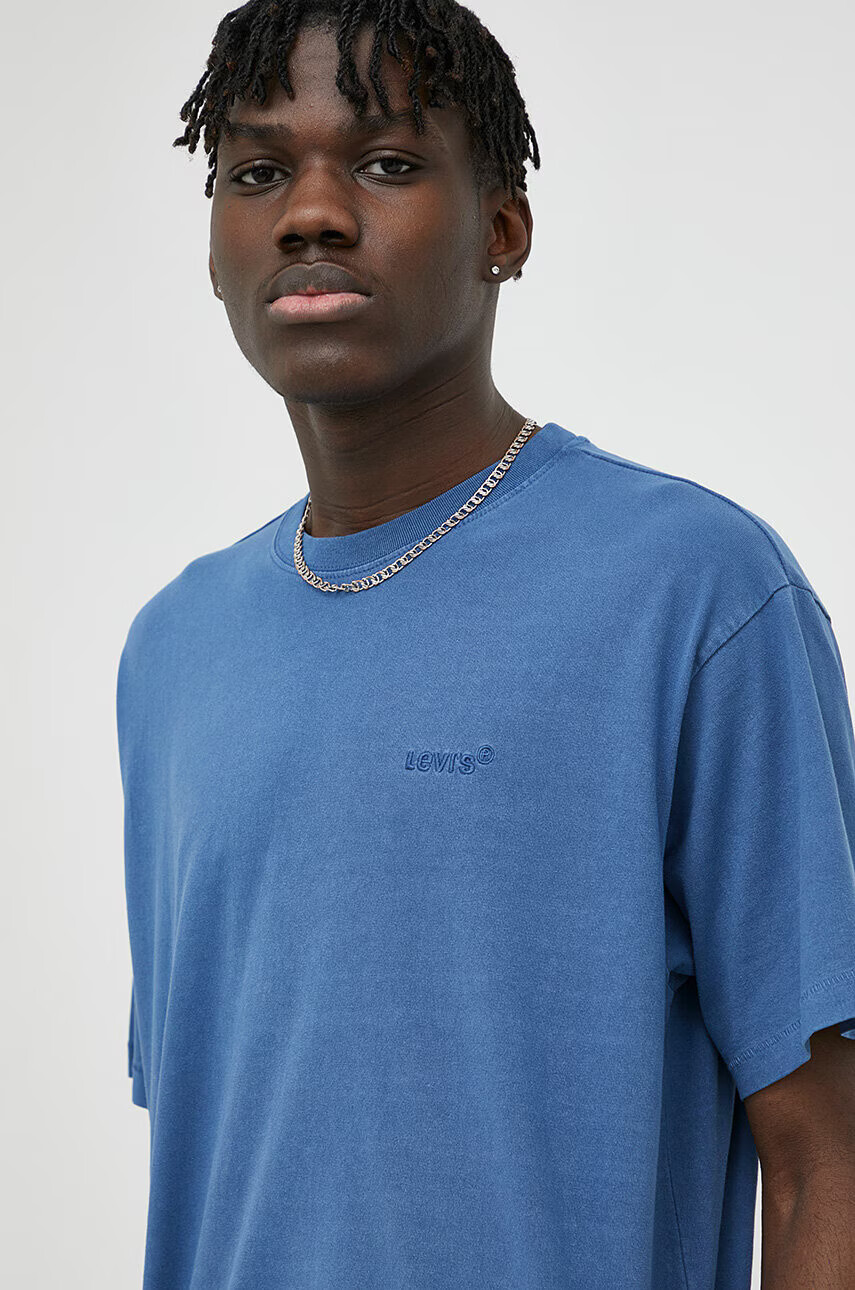 Levi's Памучна тениска В синьо с изчистен дизайн - Pepit.bg