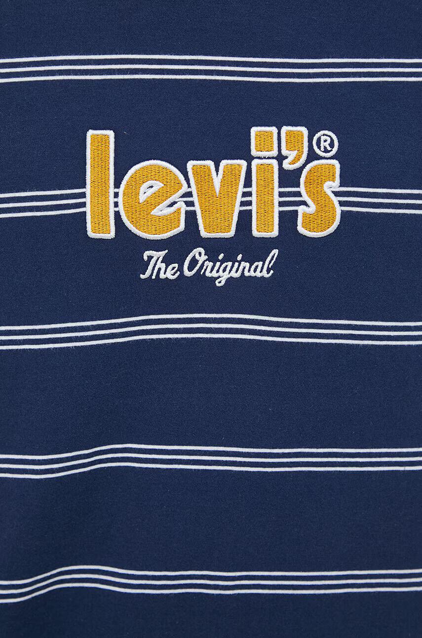 Levi's Памучна тениска В тъмносиньо с десен - Pepit.bg