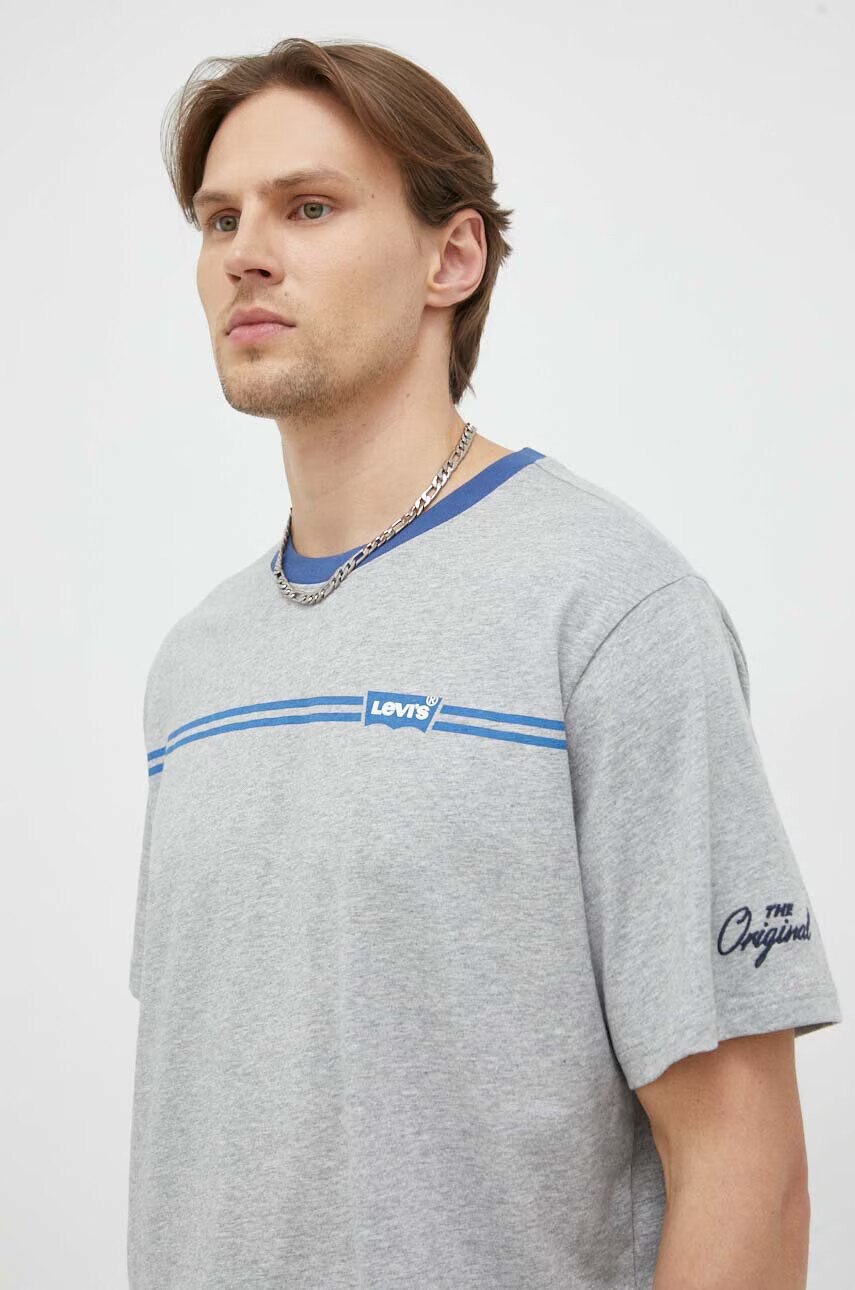 Levi's Памучна тениска в сиво с принт - Pepit.bg