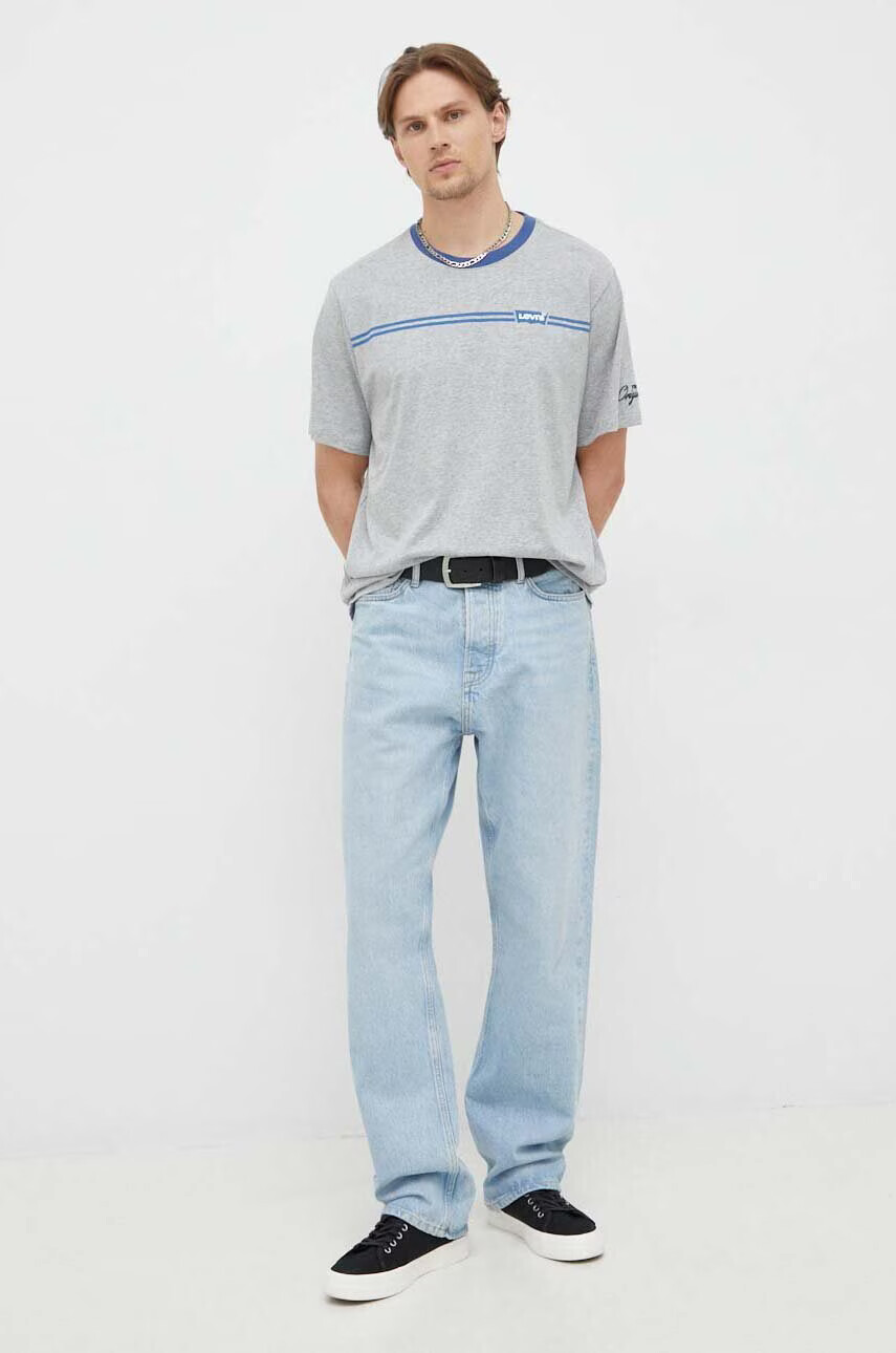 Levi's Памучна тениска в сиво с принт - Pepit.bg