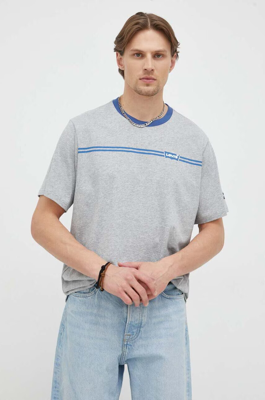 Levi's Памучна тениска в сиво с принт - Pepit.bg