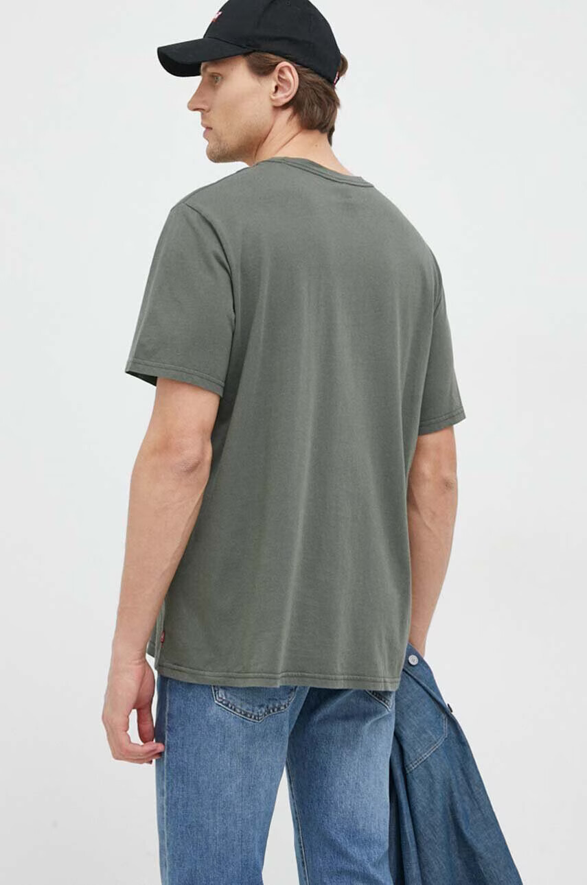 Levi's Памучна тениска в зелено с принт - Pepit.bg