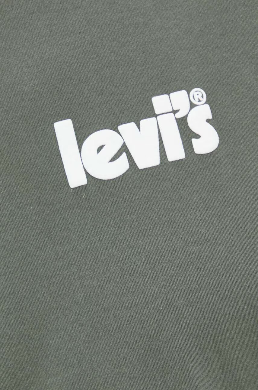 Levi's Памучна тениска в зелено с принт - Pepit.bg
