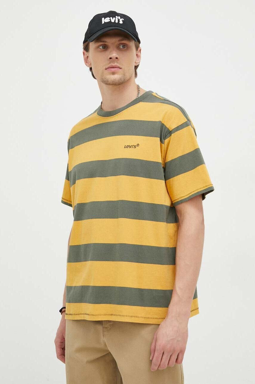 Levi's Памучна тениска в зелено с десен - Pepit.bg