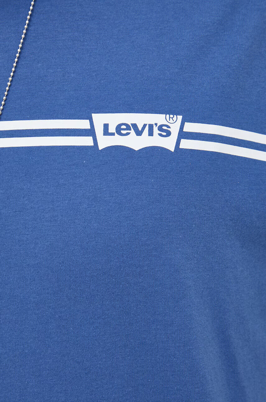 Levi's Памучна тениска в синьо с принт - Pepit.bg