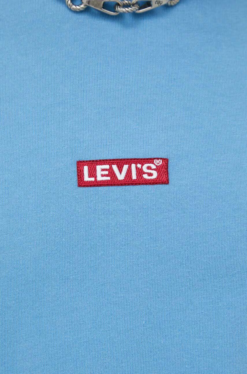 Levi's Памучна тениска в синьо с апликация - Pepit.bg