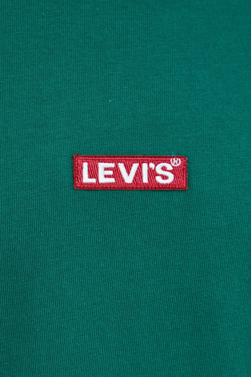 Levi's Памучна тениска в зелено с апликация - Pepit.bg