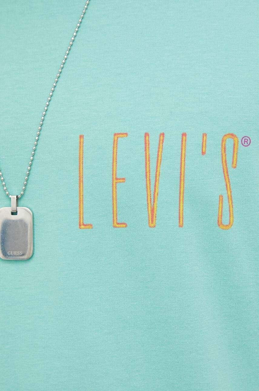 Levi's Памучна тениска в тюркоазено с принт - Pepit.bg