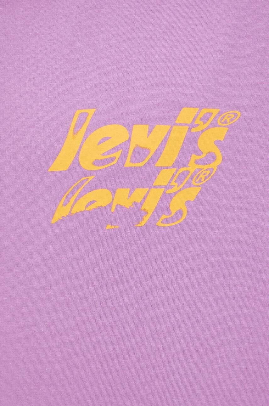 Levi's Памучна тениска в лилаво с принт - Pepit.bg