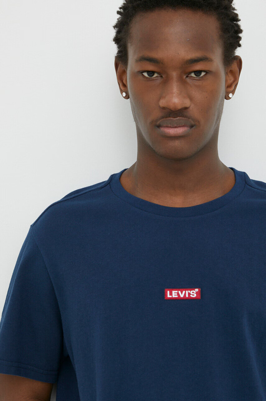 Levi's Памучна тениска в тъмносиньо с апликация - Pepit.bg