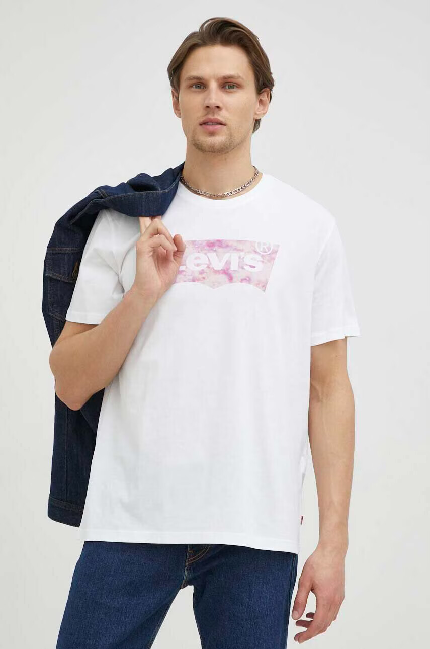 Levi's Памучна тениска в бяло с принт - Pepit.bg