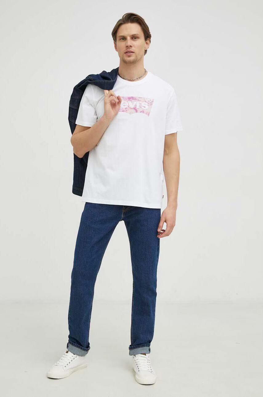 Levi's Памучна тениска в бяло с принт - Pepit.bg