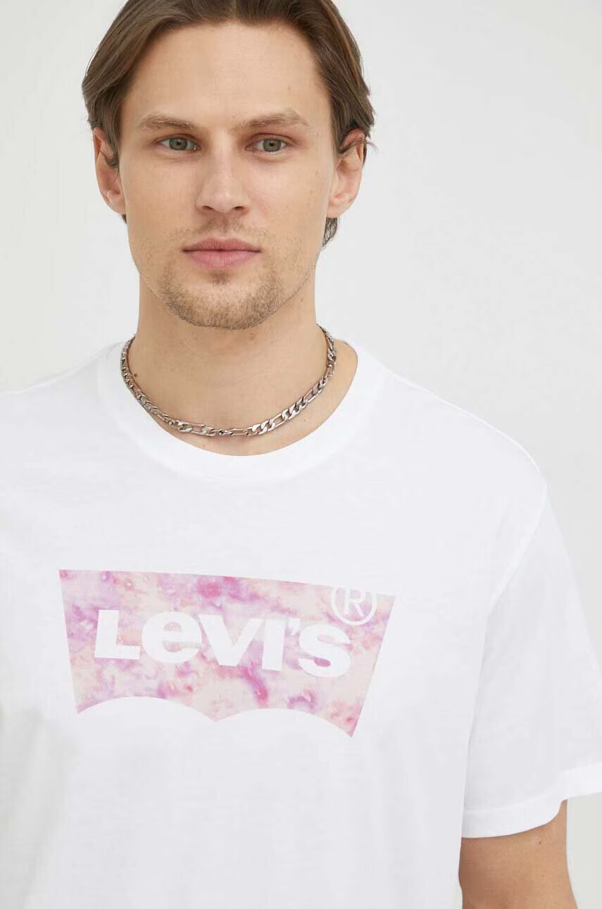 Levi's Памучна тениска в бяло с принт - Pepit.bg