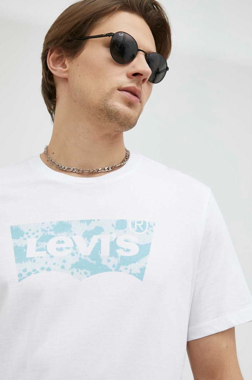 Levi's Памучна тениска в бяло с принт - Pepit.bg