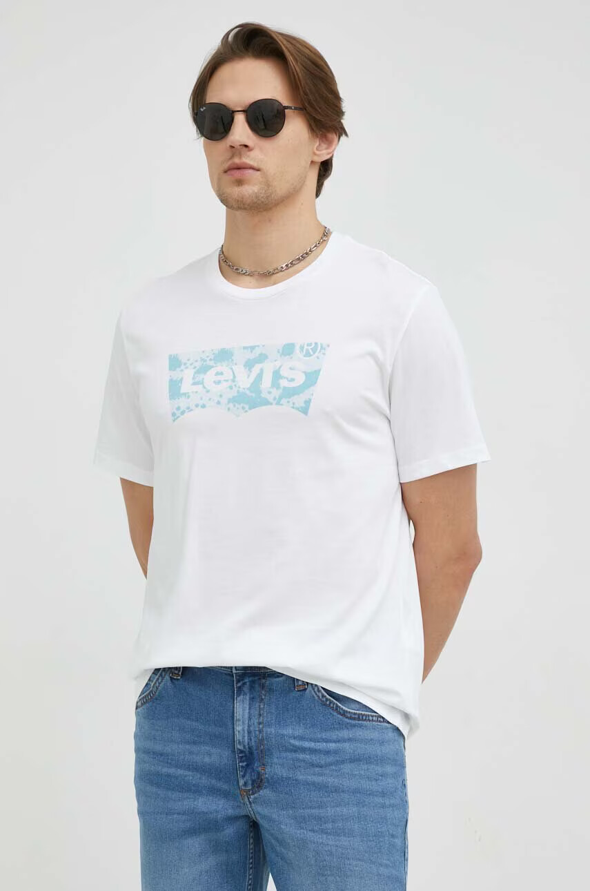 Levi's Памучна тениска в бяло с принт - Pepit.bg