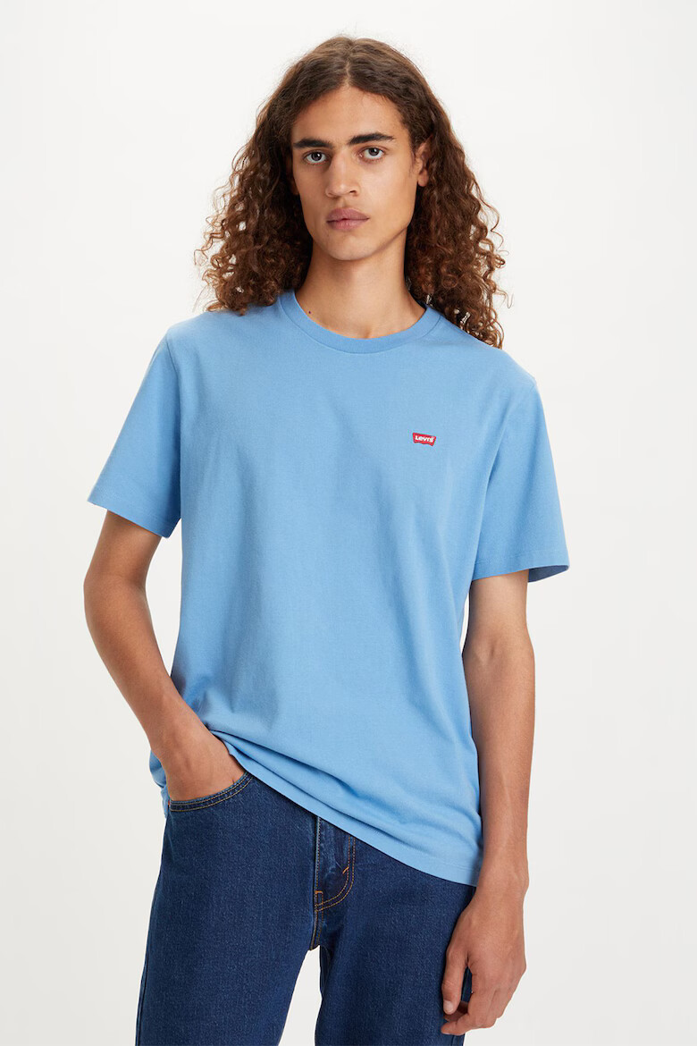 Levi's Памучна тениска в синьо с десен - Pepit.bg