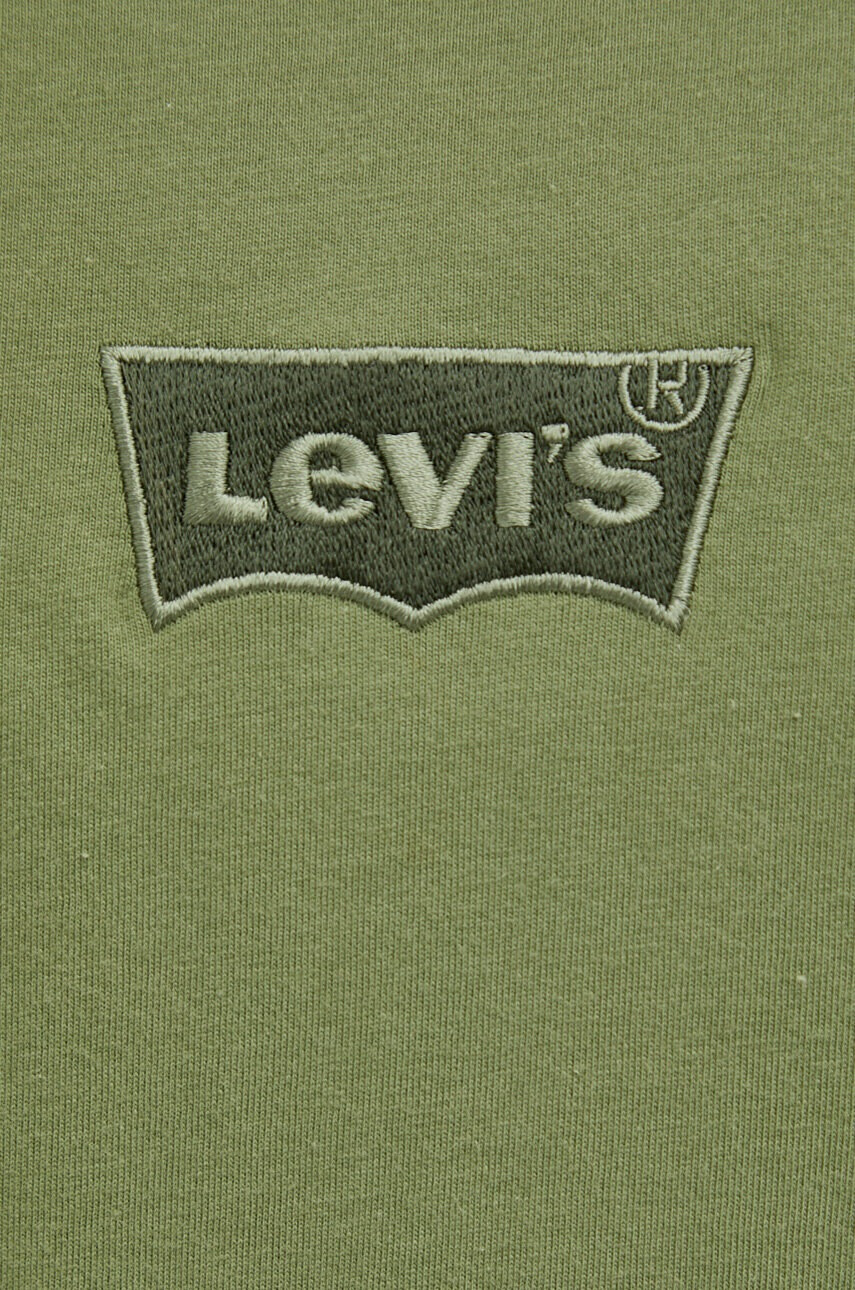 Levi's Памучна тениска в зелено с апликация - Pepit.bg