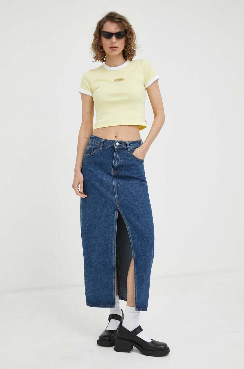 Levi's Памучна тениска в жълто - Pepit.bg